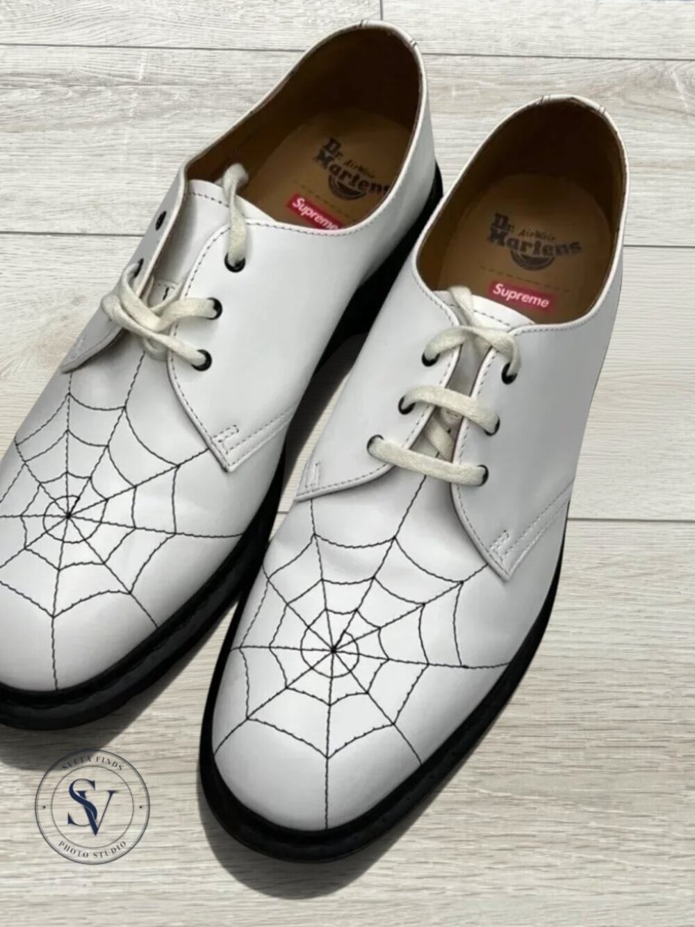 RARE NIB Dr. Martens 3-Eye Supreme Spiderweb White Oxfords Size 12